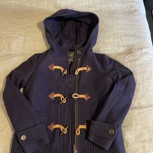 J Crew Peacoat with Tassles and Hood, Size 2